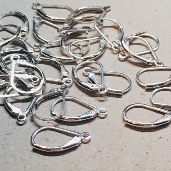 100 Pairs, 925 Sterling Silver Leverback - Picture 1 of 3